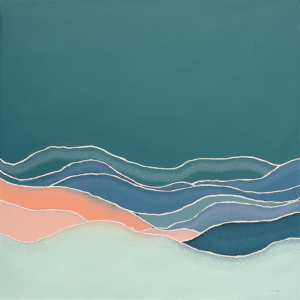 Ocean Veil Horizons abstract seascape printable wall art by J.J. Leeto – modern minimalist digital download