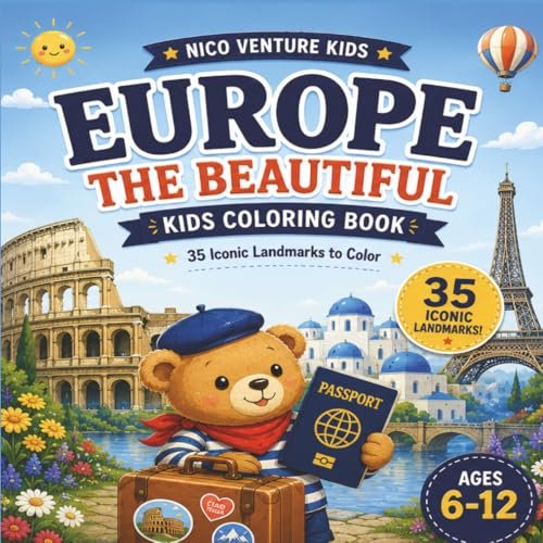 Europe the Beautiful: A Coloring Adventure for Young Explorers
